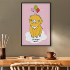 Soaring Pig Funny Vertical Canvas Print