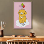 Soaring Pig Funny Vertical Canvas Print