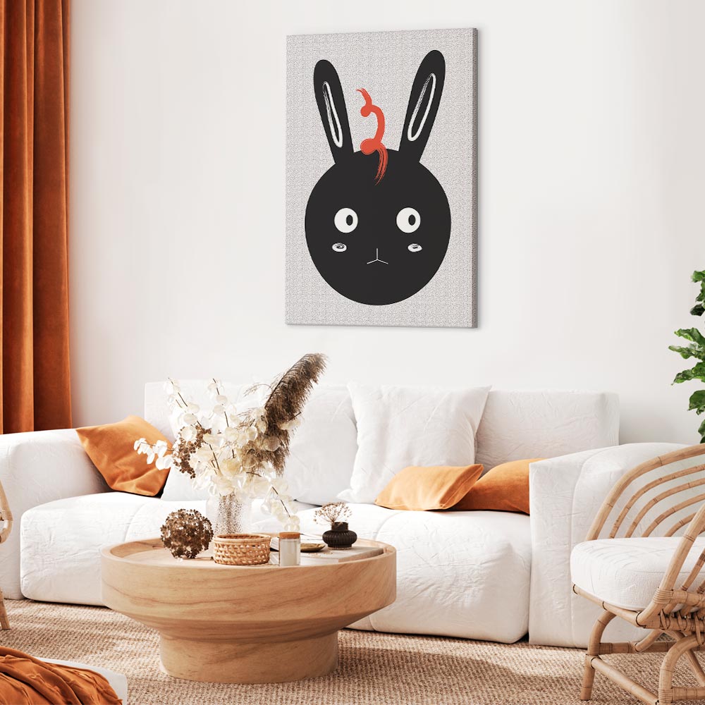 Funny Rabbit Portrait Canvas Print