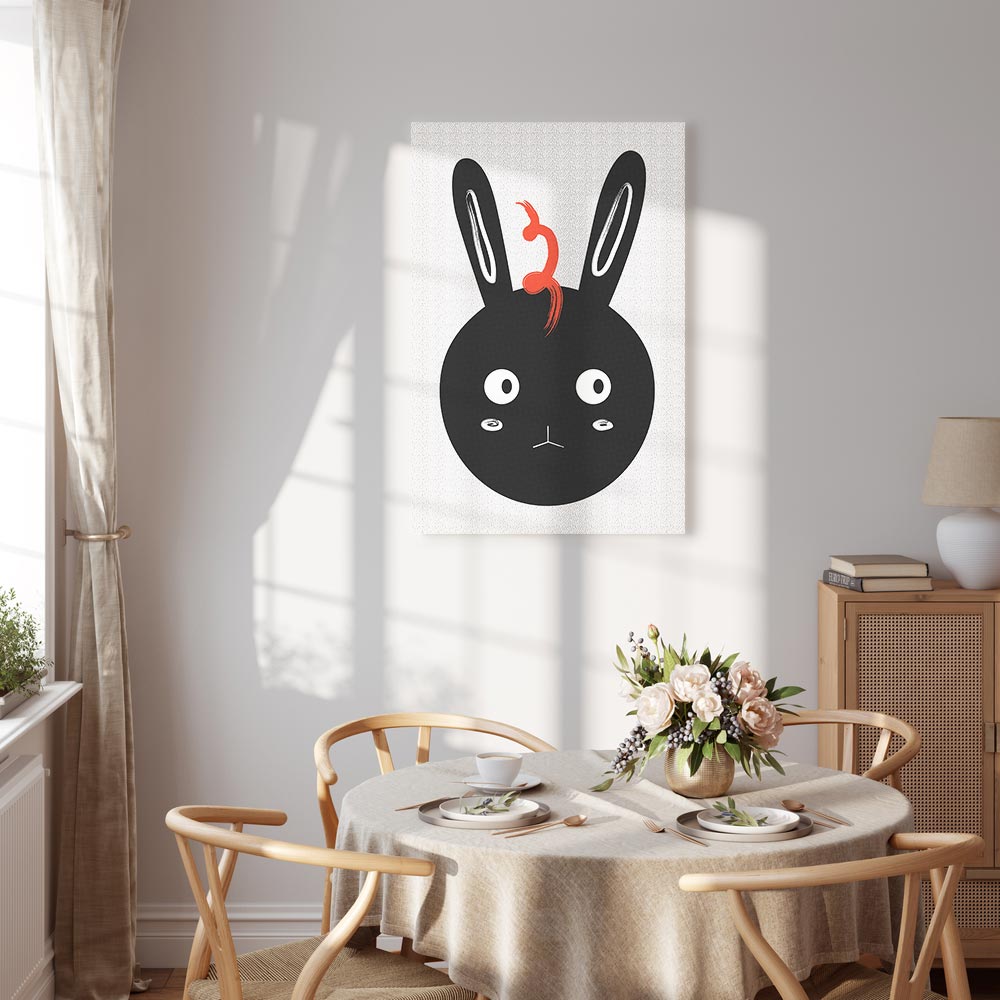 Funny Rabbit Portrait Canvas Print