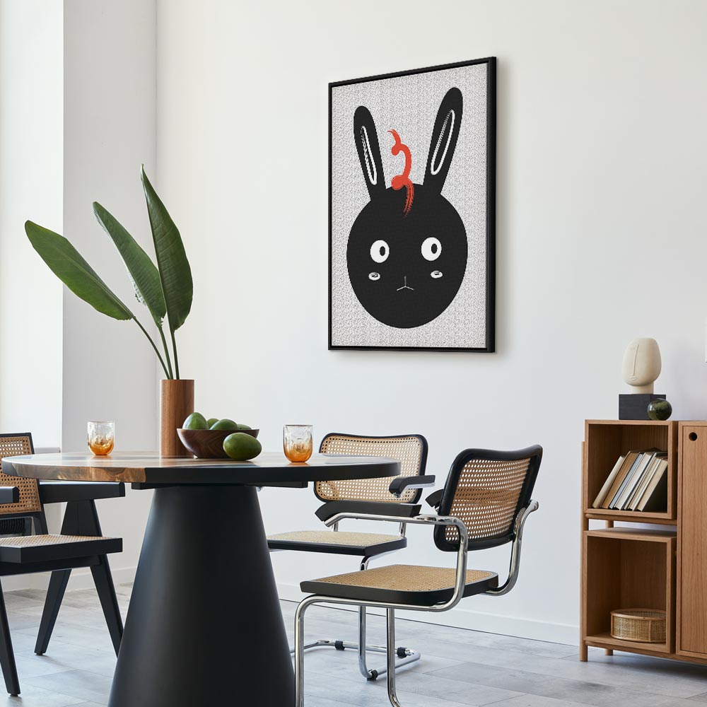 Funny Rabbit Portrait Canvas Print