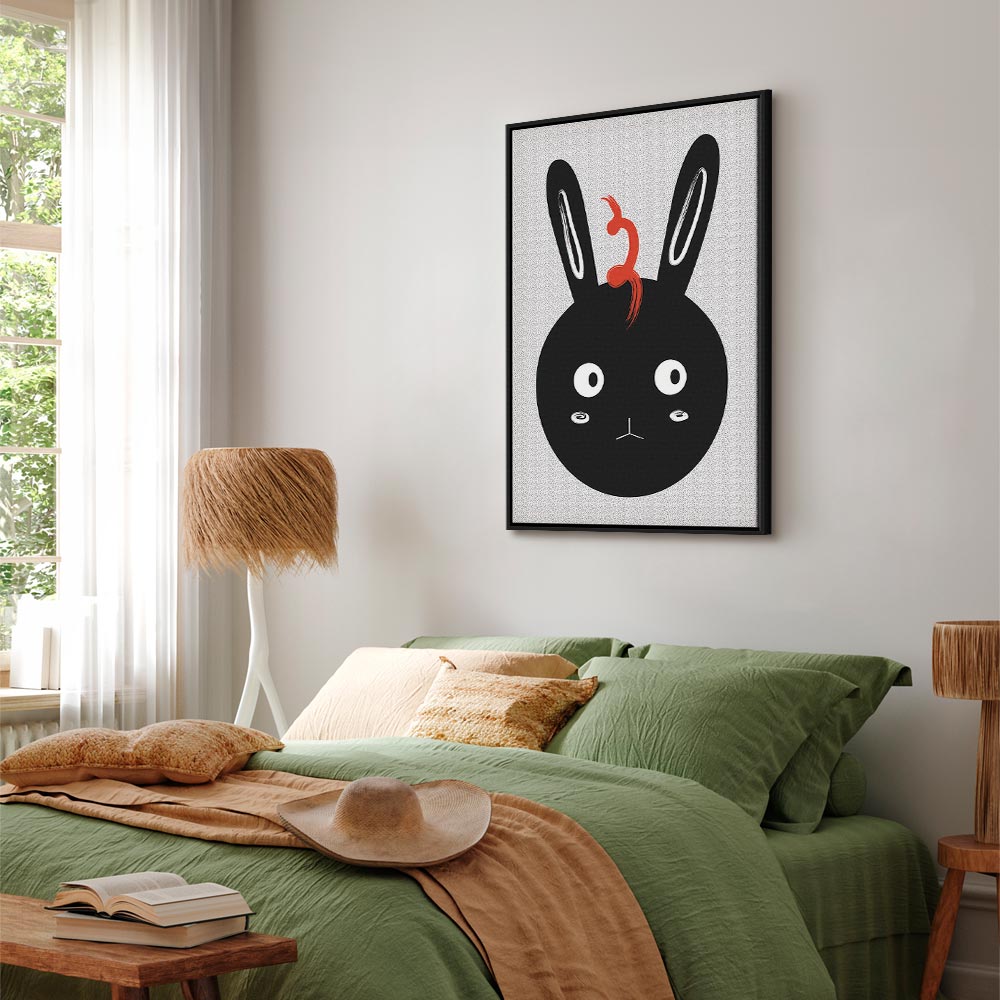 Funny Rabbit Portrait Canvas Print