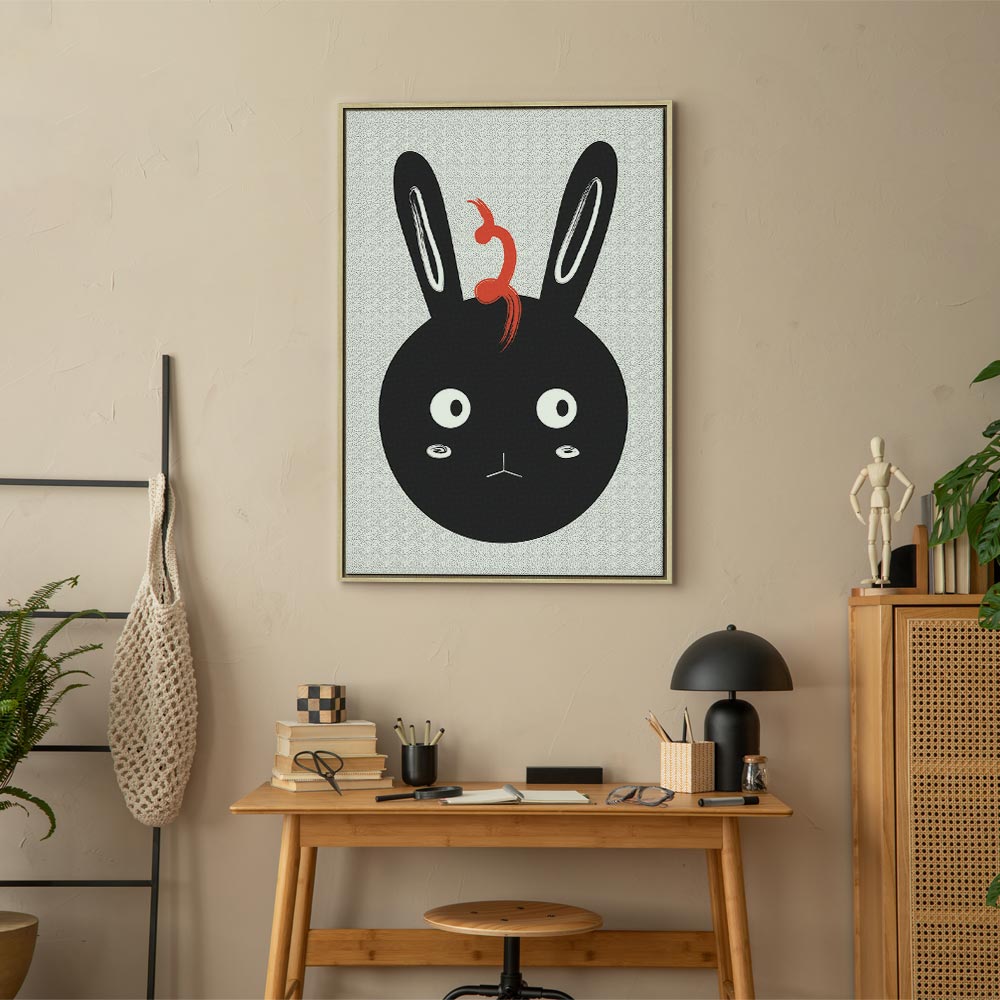 Funny Rabbit Portrait Canvas Print