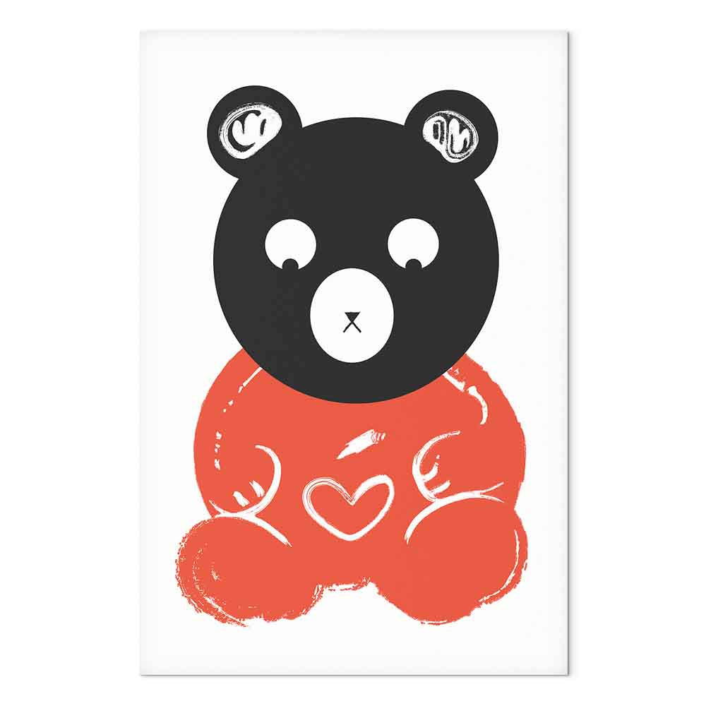 Thoughtful Bear Funny Kids Canvas Print