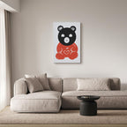Thoughtful Bear Funny Kids Canvas Print