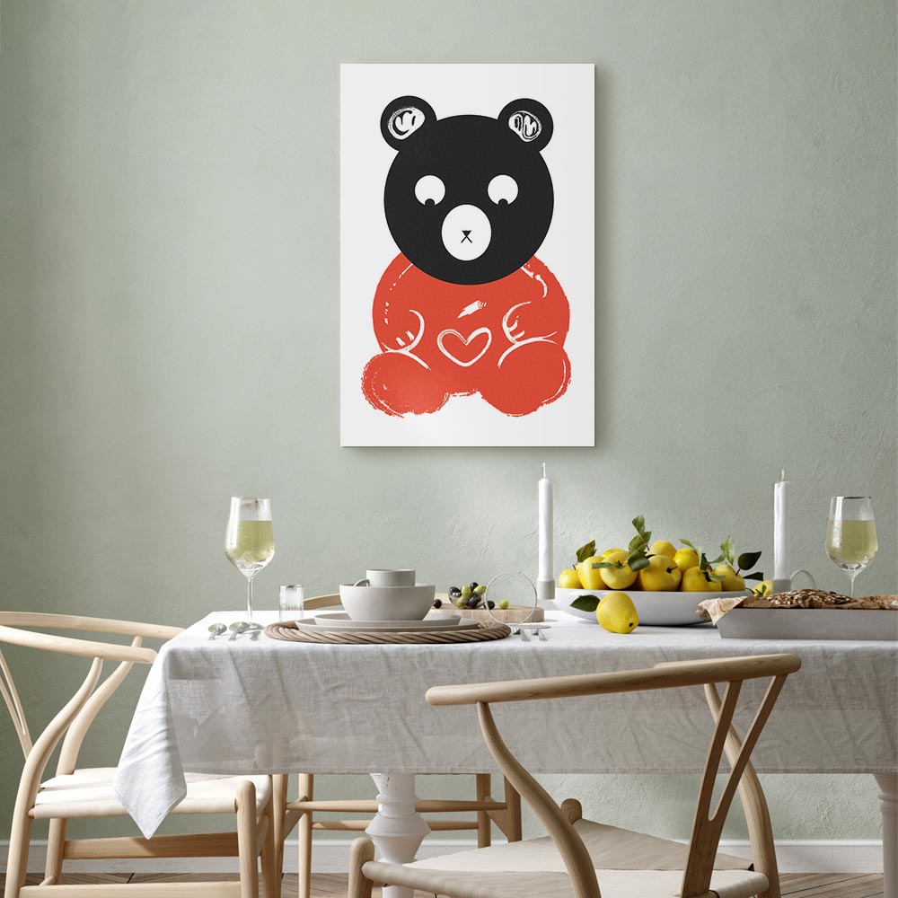 Thoughtful Bear Funny Kids Canvas Print