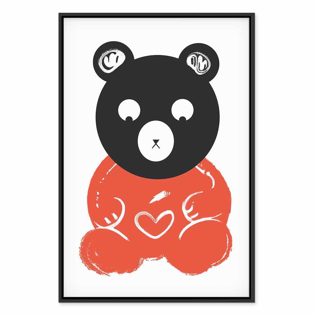 Thoughtful Bear Funny Kids Canvas Print