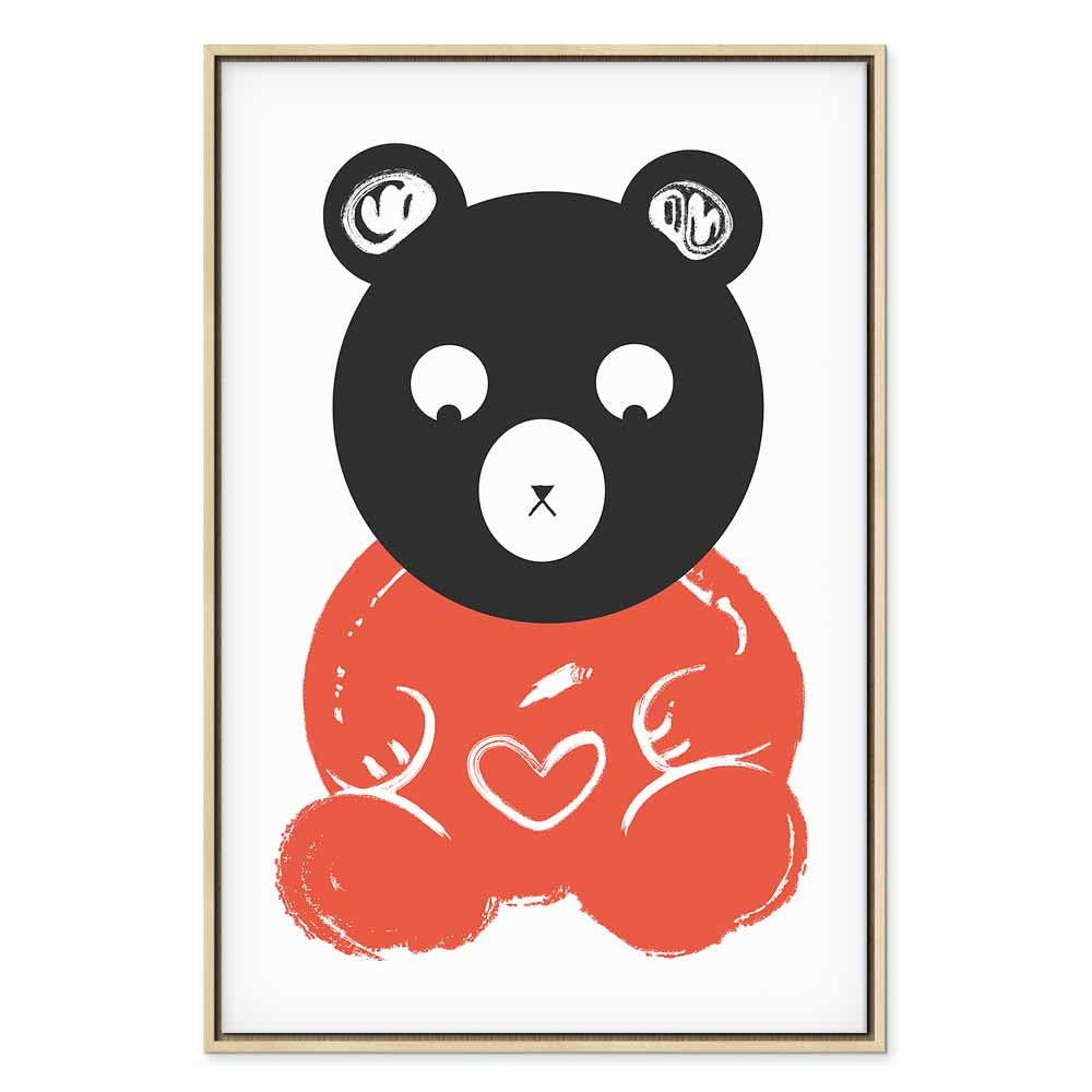 Thoughtful Bear Funny Kids Canvas Print