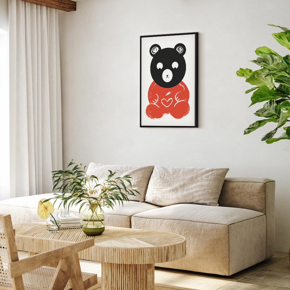 Thoughtful Bear Funny Kids Canvas Print