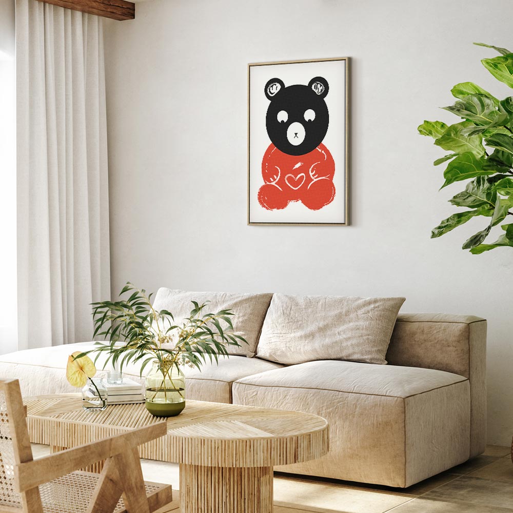 Thoughtful Bear Funny Kids Canvas Print
