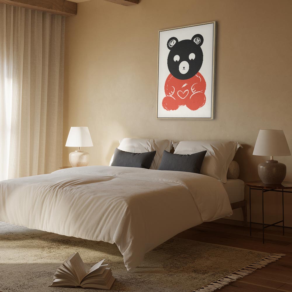 Thoughtful Bear Funny Kids Canvas Print