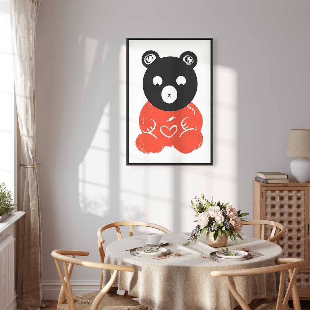 Thoughtful Bear Funny Kids Canvas Print