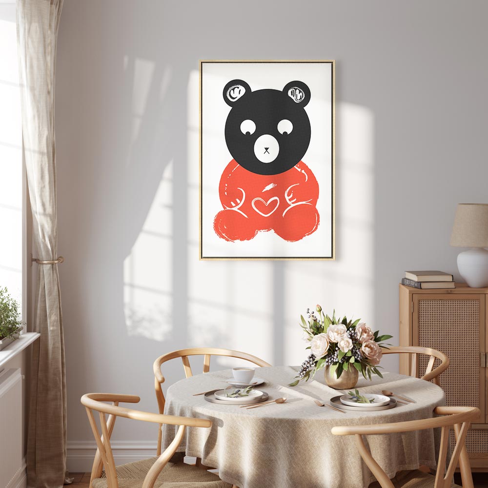 Thoughtful Bear Funny Kids Canvas Print
