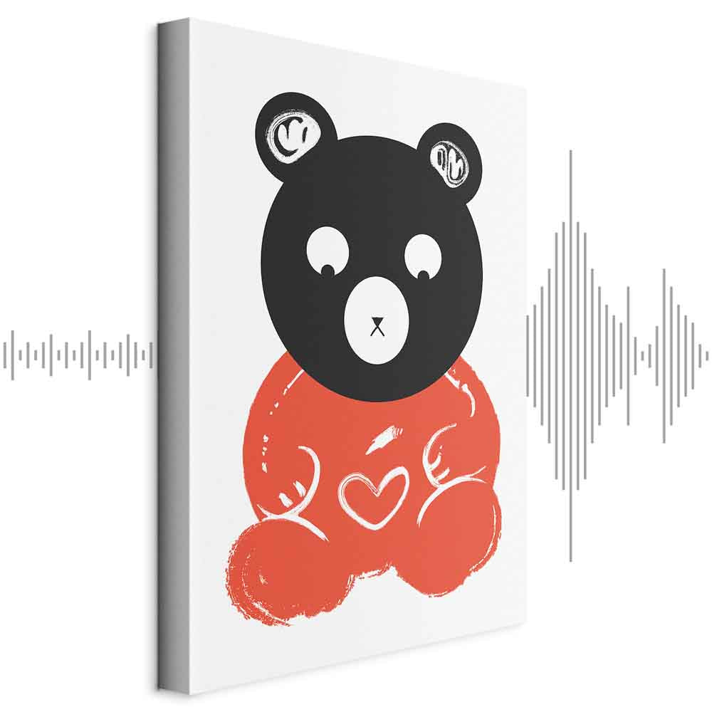 Thoughtful Bear Funny Kids Canvas Print