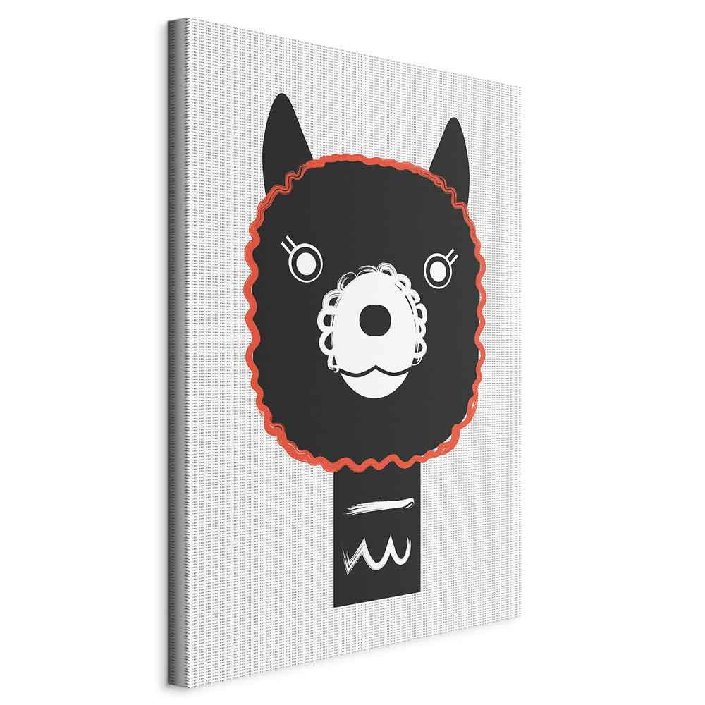 Decorative Alpaca Funny Vertical Canvas Print