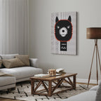 Decorative Alpaca Funny Vertical Canvas Print