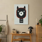 Decorative Alpaca Funny Vertical Canvas Print
