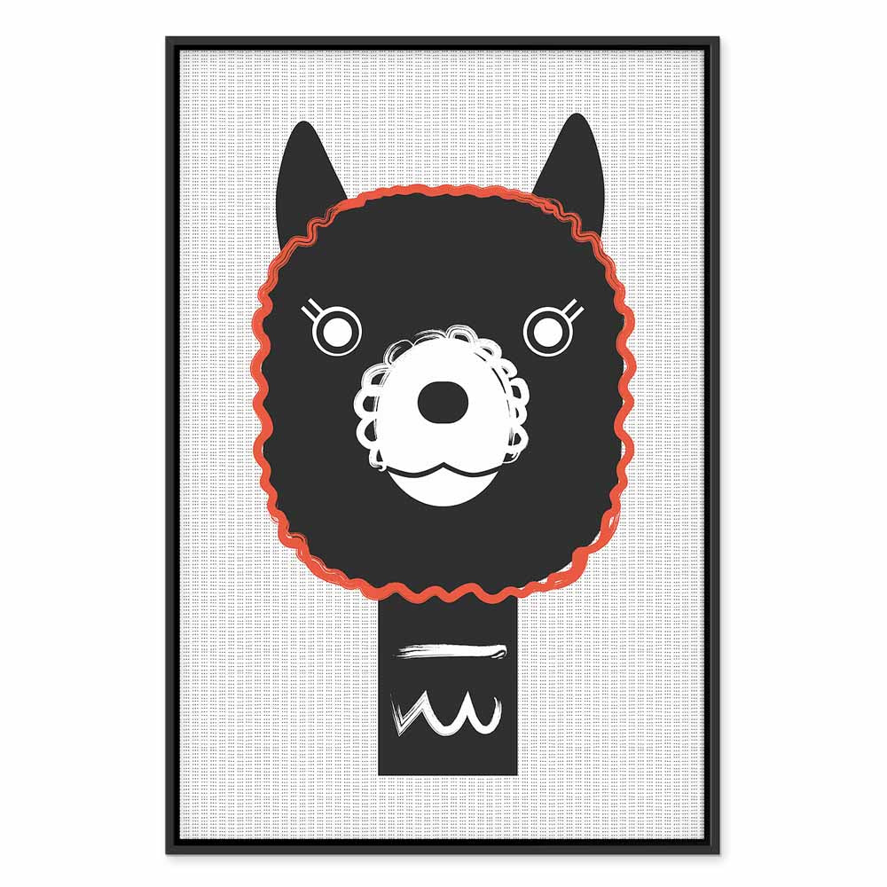 Decorative Alpaca Funny Vertical Canvas Print