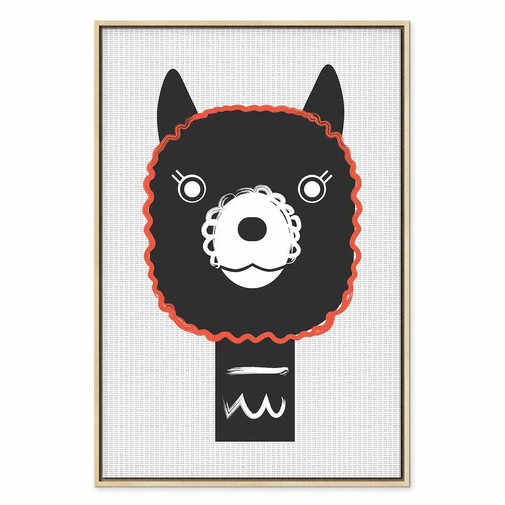 Decorative Alpaca Funny Vertical Canvas Print