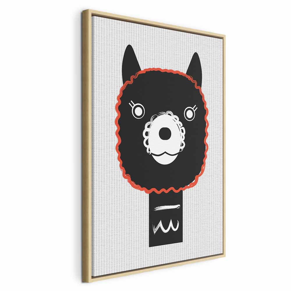 Decorative Alpaca Funny Vertical Canvas Print