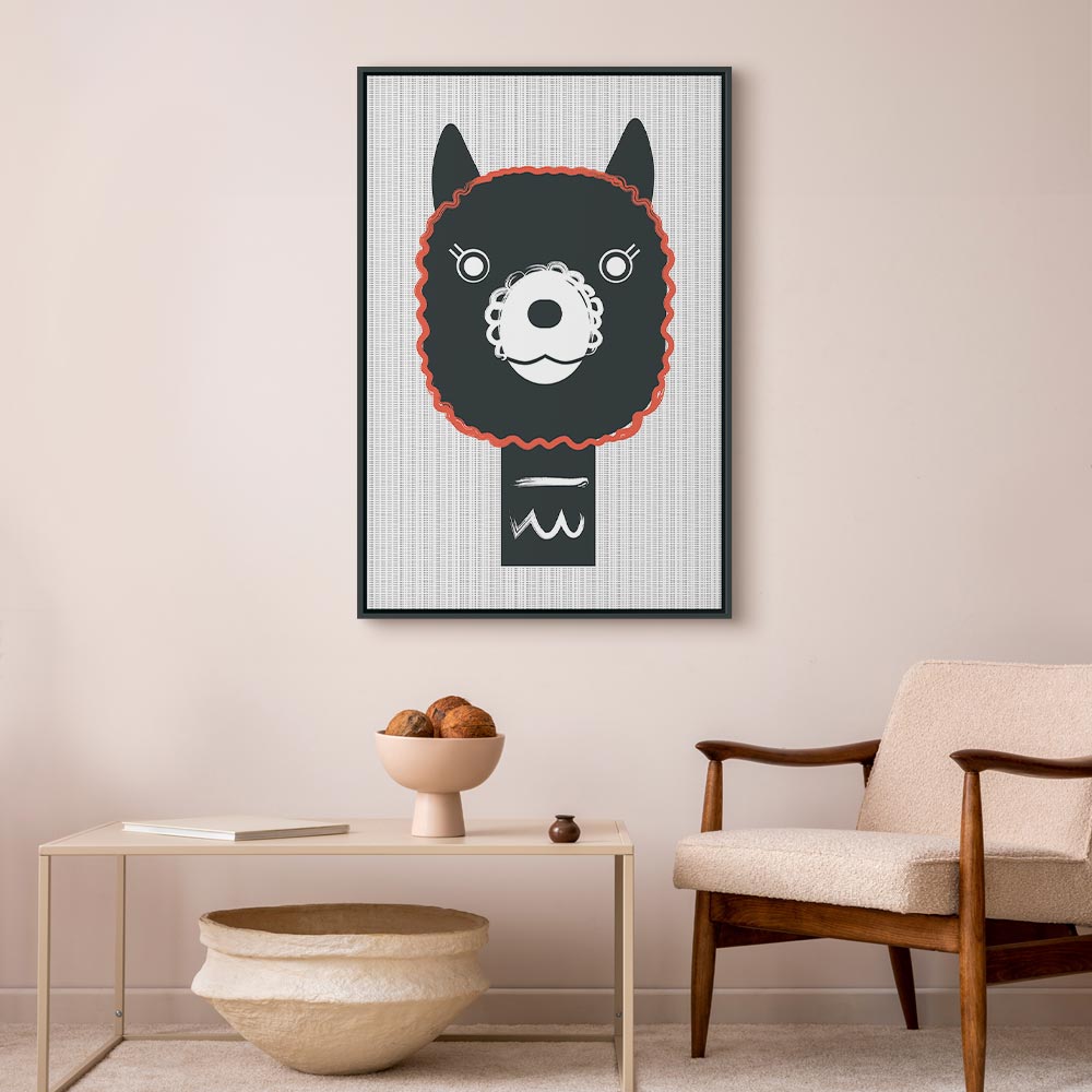 Decorative Alpaca Funny Vertical Canvas Print