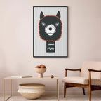 Decorative Alpaca Funny Vertical Canvas Print