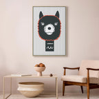 Decorative Alpaca Funny Vertical Canvas Print