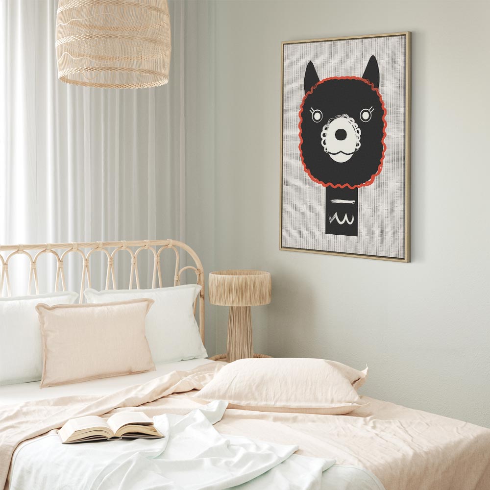 Decorative Alpaca Funny Vertical Canvas Print