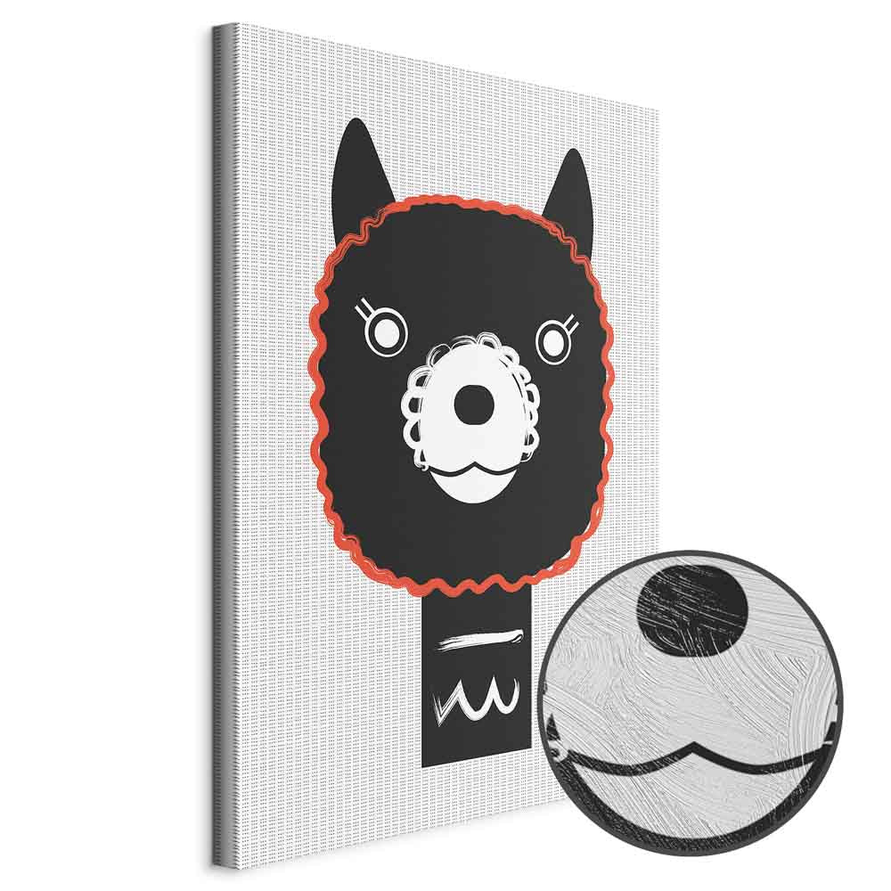Decorative Alpaca Funny Vertical Canvas Print