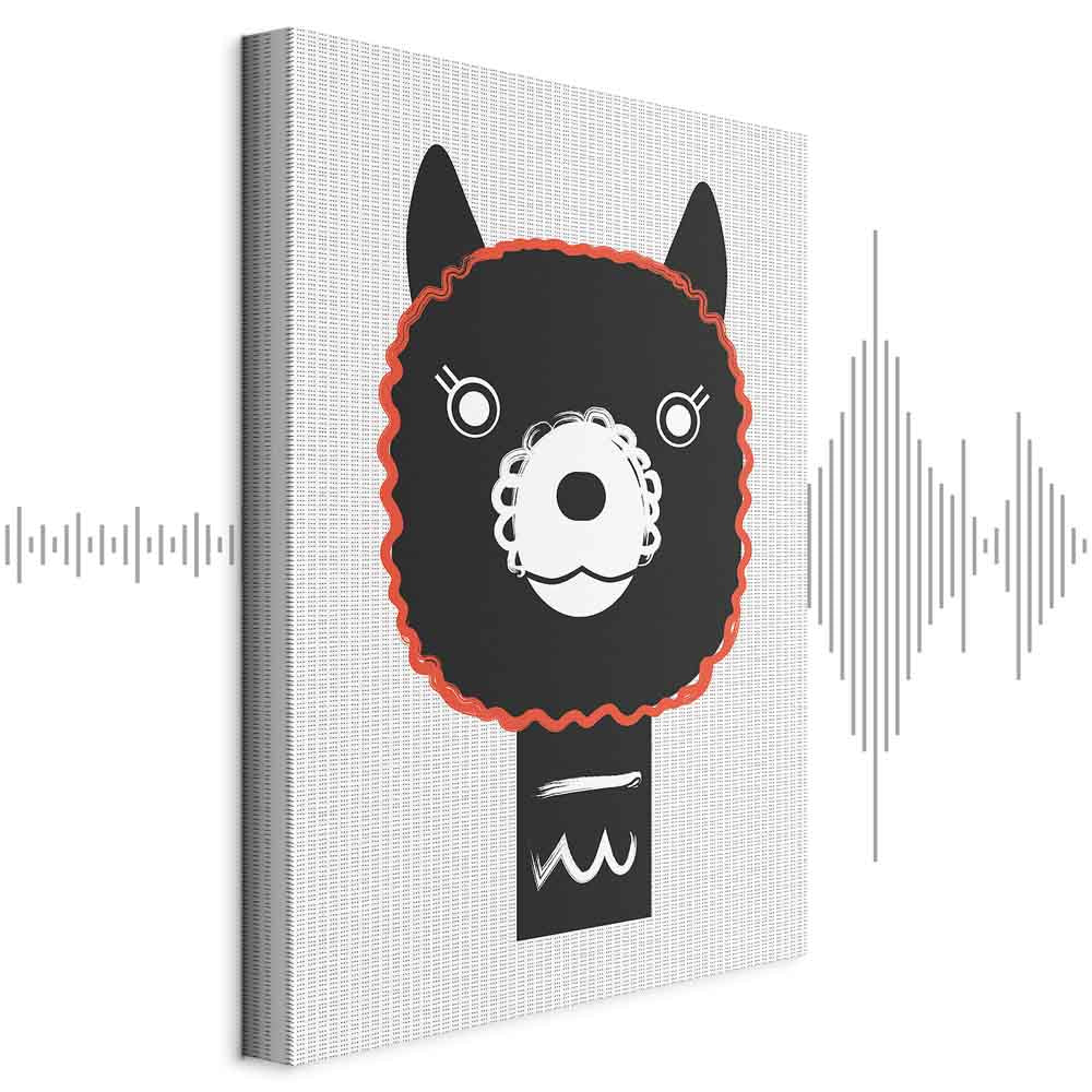 Decorative Alpaca Funny Vertical Canvas Print