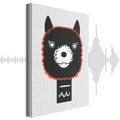 Decorative Alpaca Funny Vertical Canvas Print
