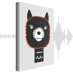 Decorative Alpaca Funny Vertical Canvas Print
