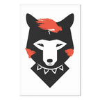 Polite Fox Funny Vertical Canvas Print