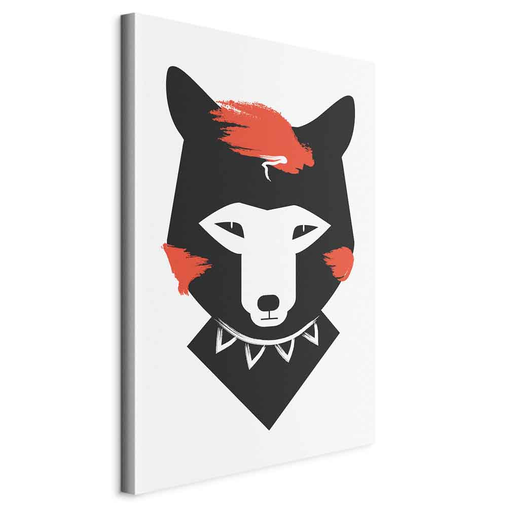 Polite Fox Funny Vertical Canvas Print