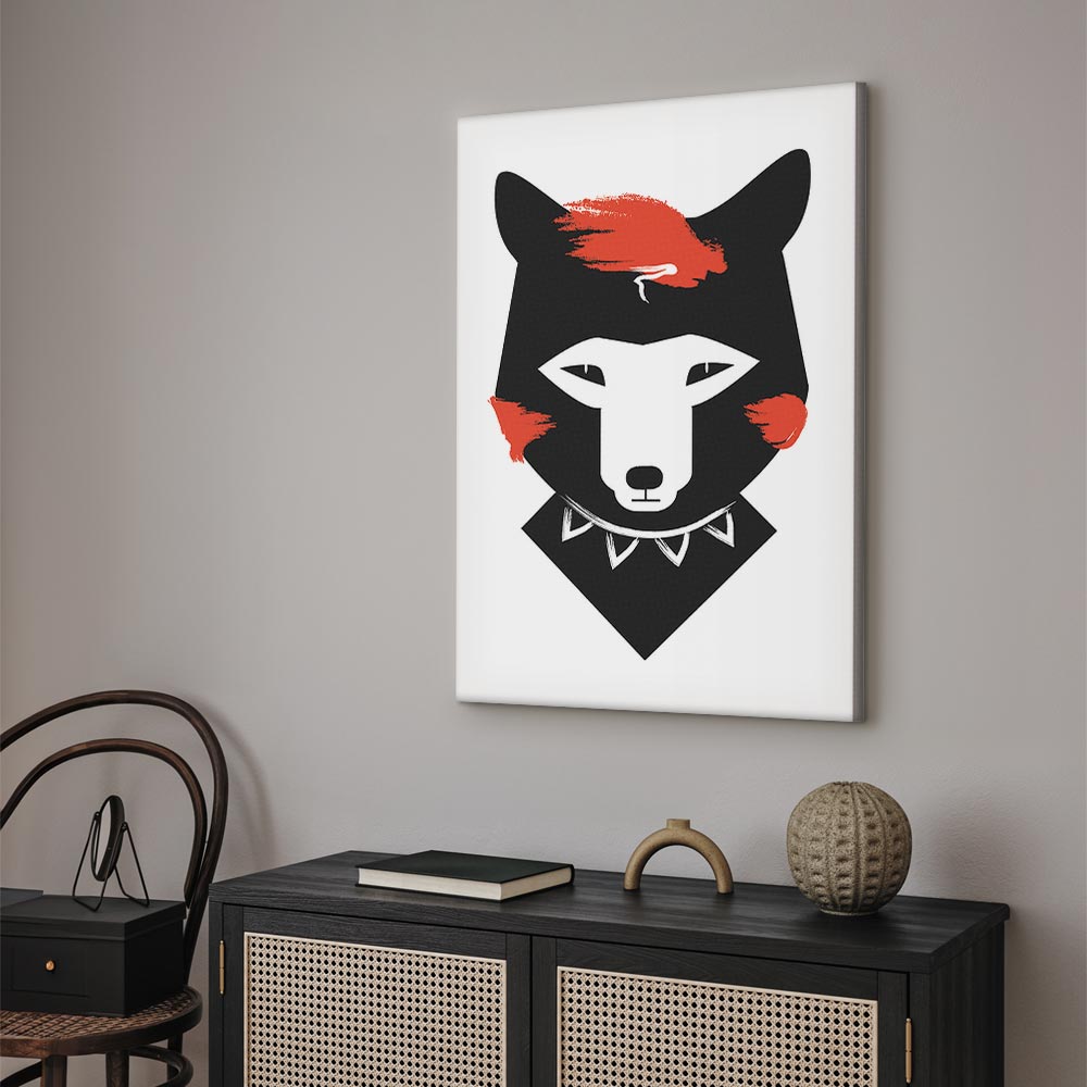 Polite Fox Funny Vertical Canvas Print