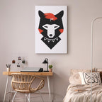 Polite Fox Funny Vertical Canvas Print