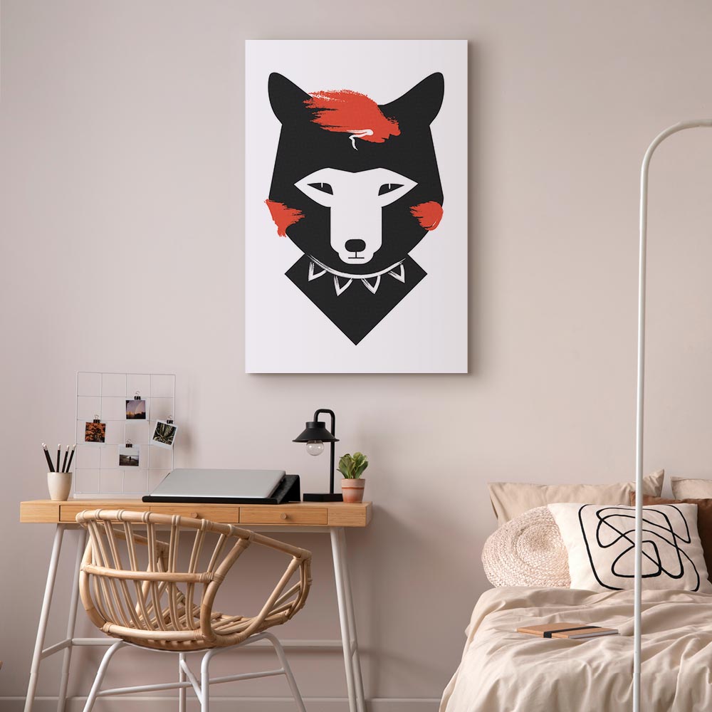 Polite Fox Funny Vertical Canvas Print