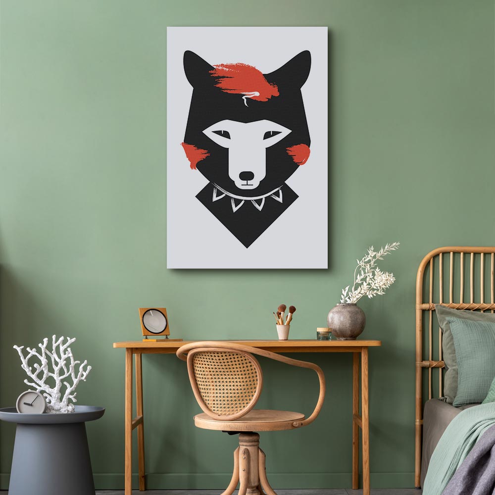 Polite Fox Funny Vertical Canvas Print