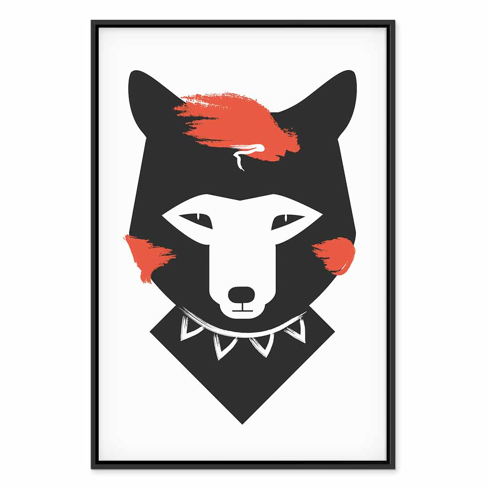 Polite Fox Funny Vertical Canvas Print
