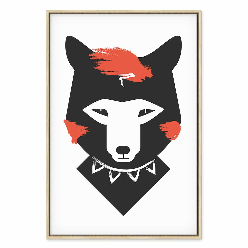 Polite Fox Funny Vertical Canvas Print