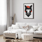 Polite Fox Funny Vertical Canvas Print