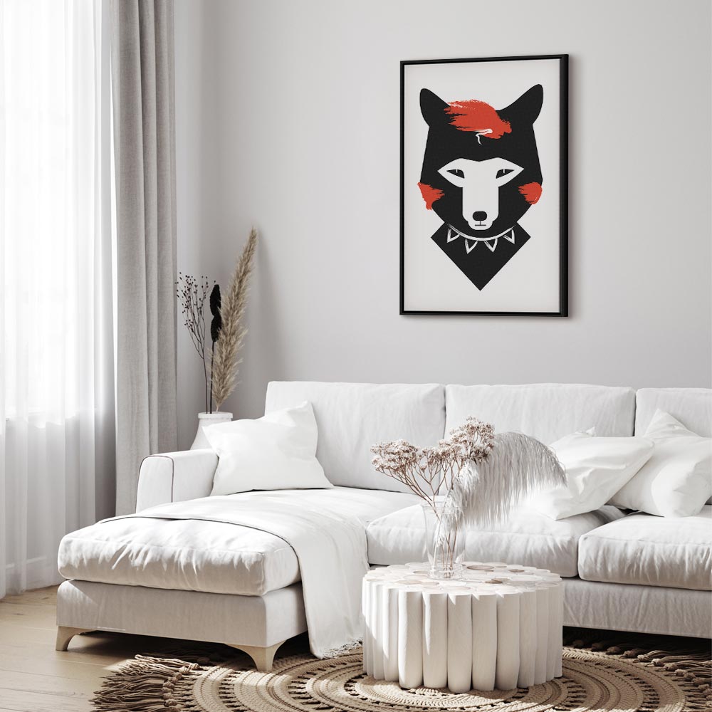 Polite Fox Funny Vertical Canvas Print