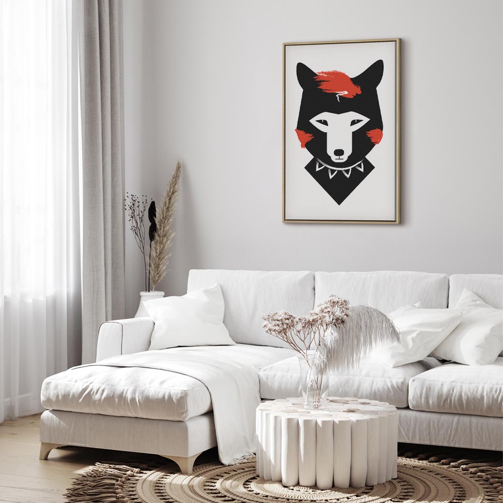 Polite Fox Funny Vertical Canvas Print