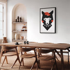 Polite Fox Funny Vertical Canvas Print
