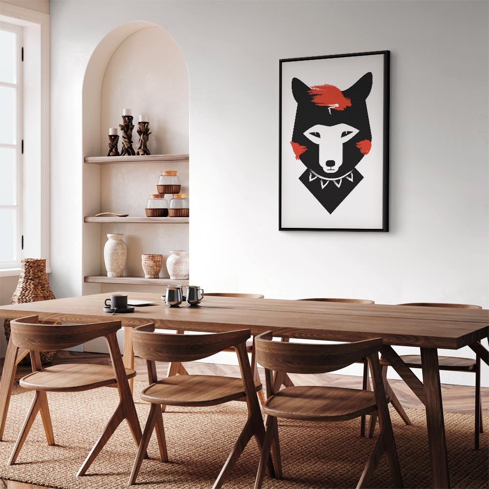 Polite Fox Funny Vertical Canvas Print