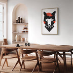Polite Fox Funny Vertical Canvas Print