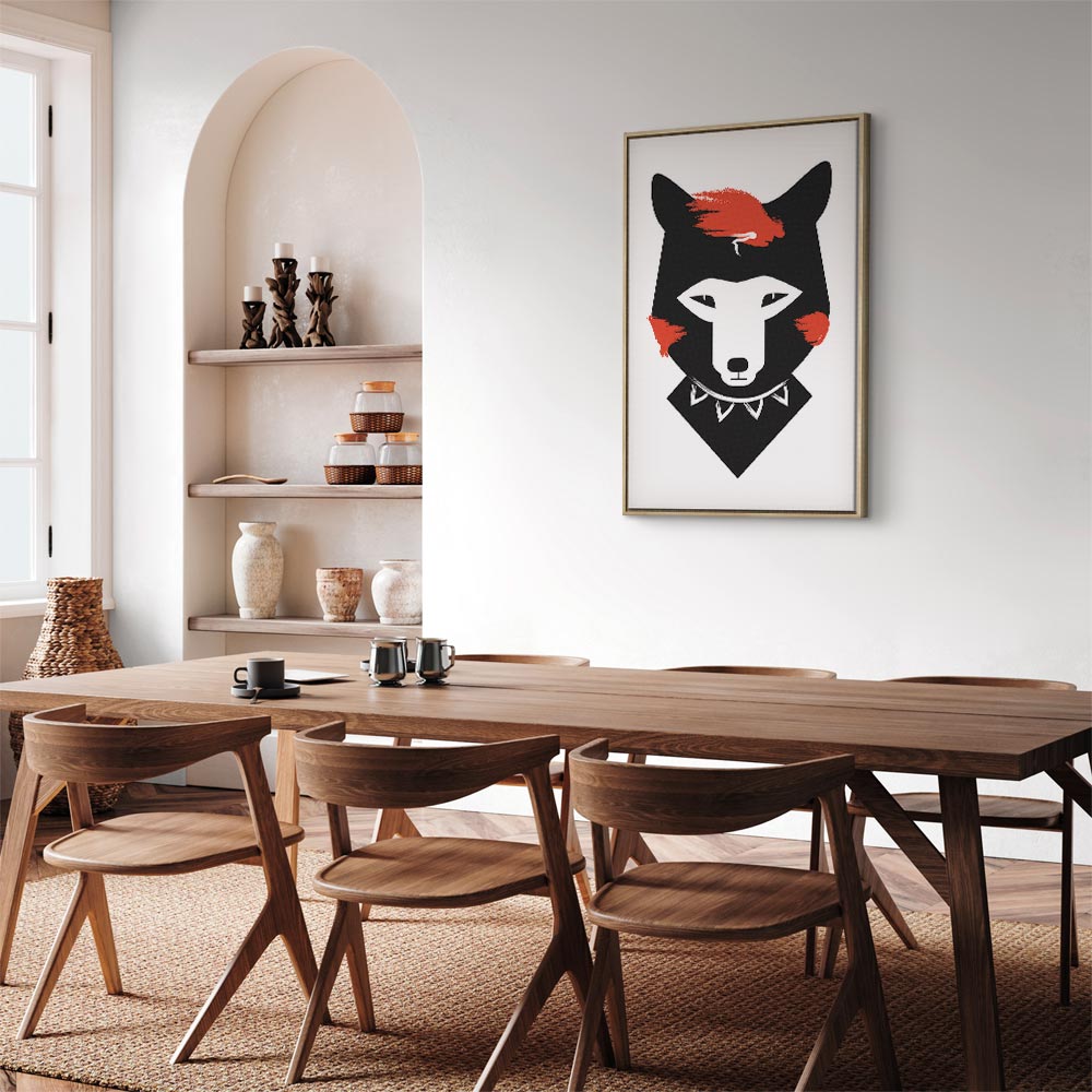 Polite Fox Funny Vertical Canvas Print
