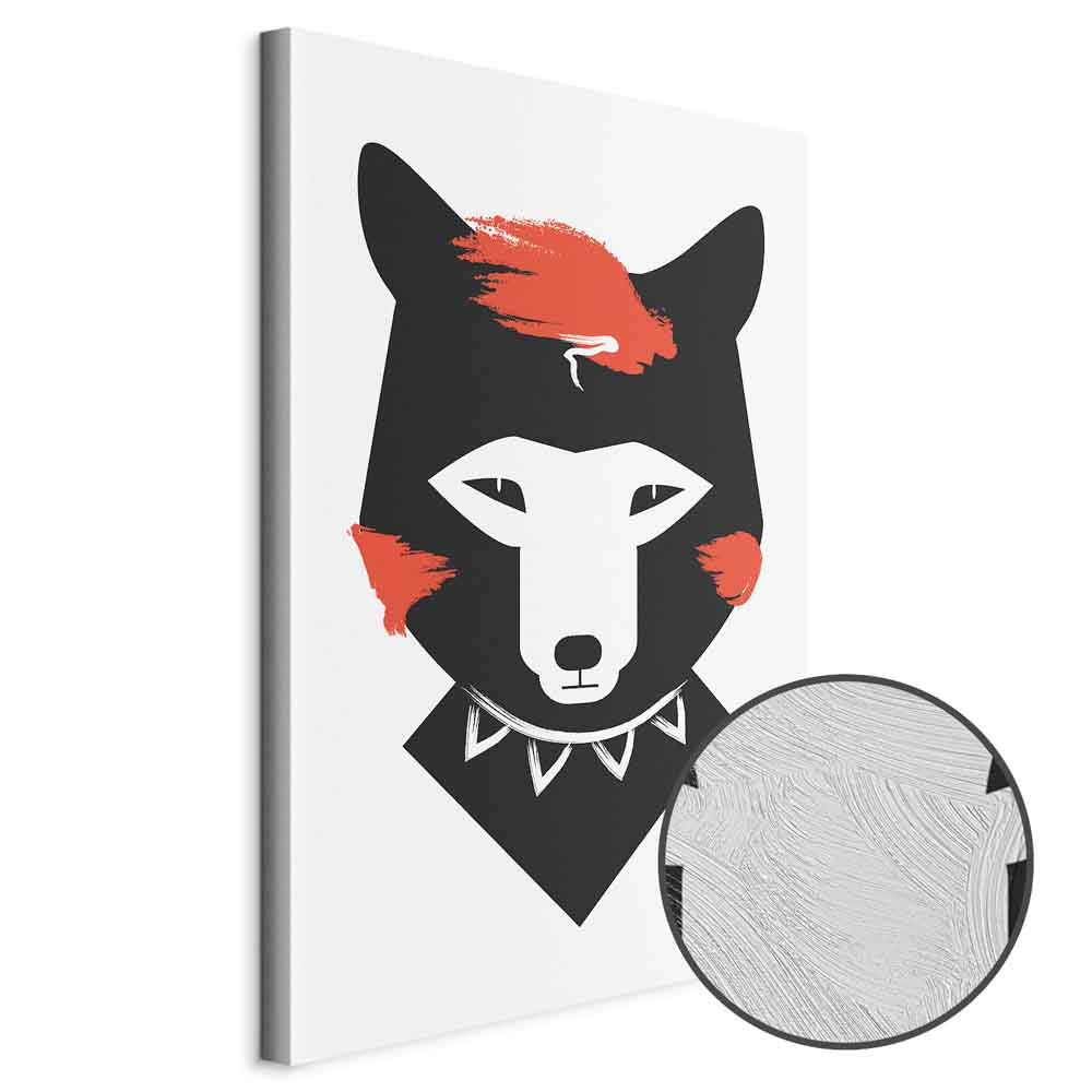 Polite Fox Funny Vertical Canvas Print