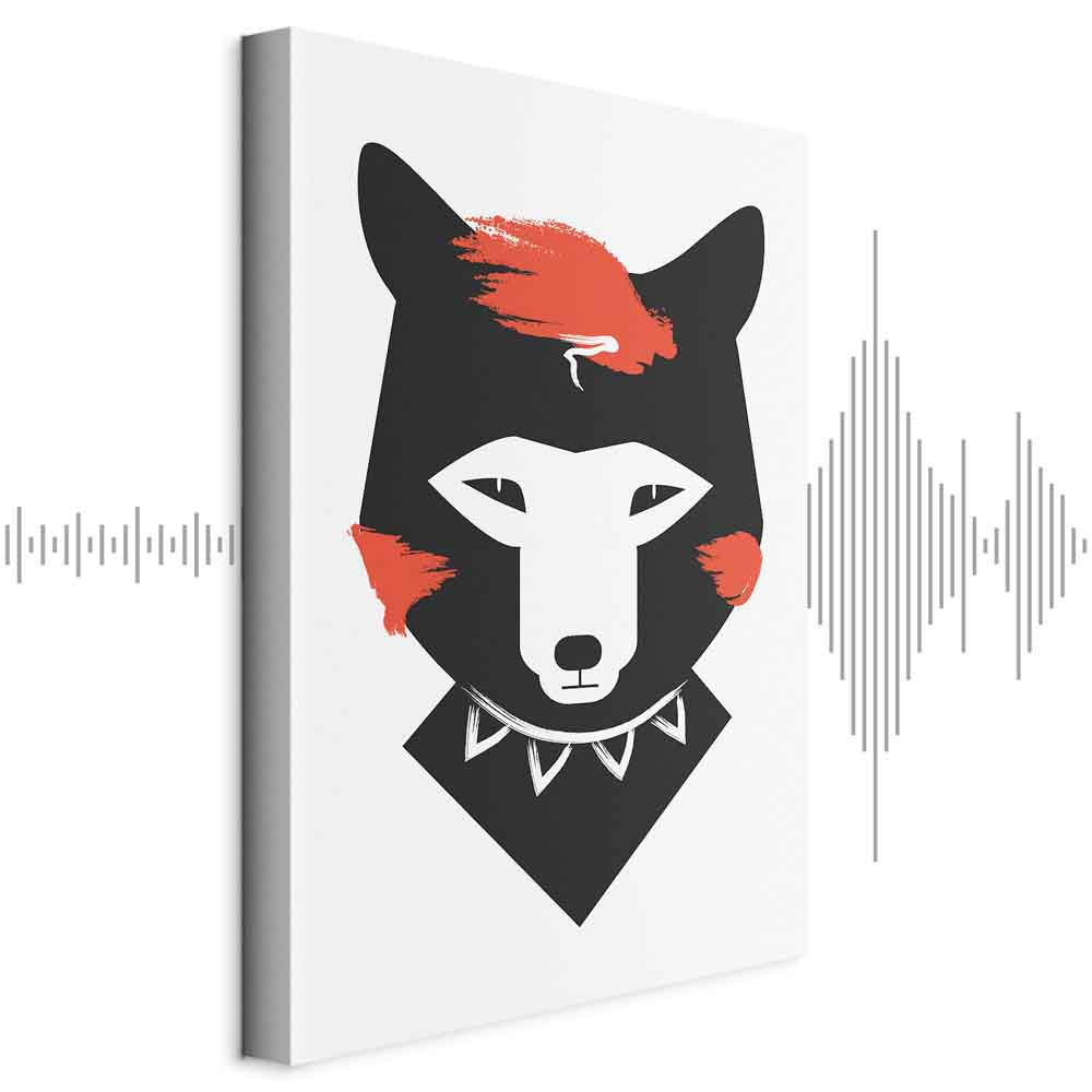 Polite Fox Funny Vertical Canvas Print