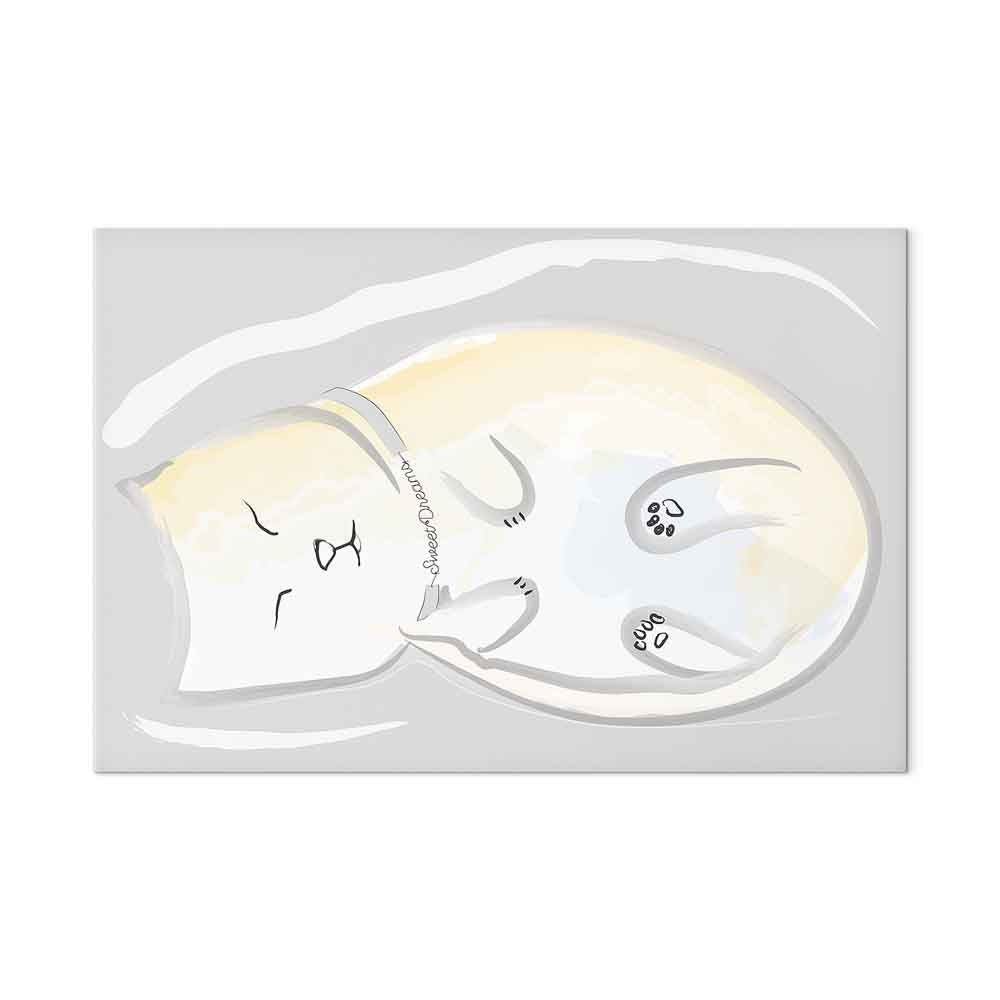 Sleepy Kitty Funny Cat Canvas Print